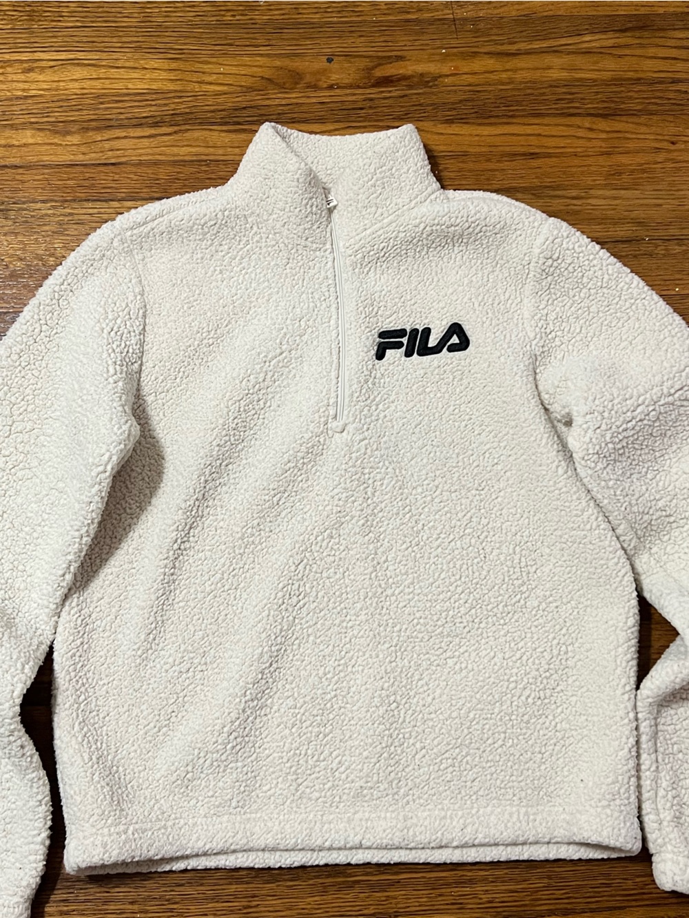 FILA Cream Sherpa Half-Zip Pullover